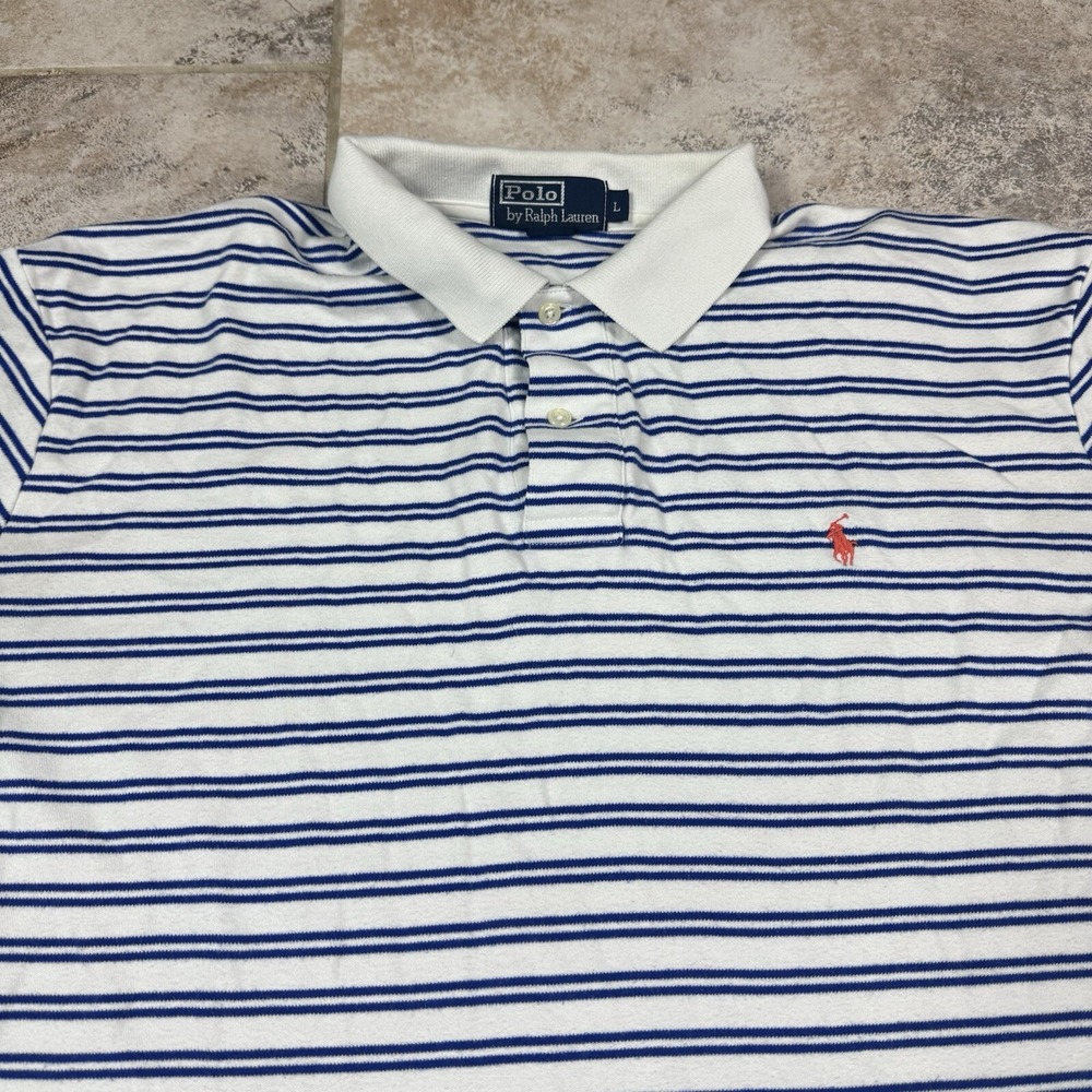 Polo by Ralph Lauren Shirt Mens Large Striped Polo Preppy Short Sleeve